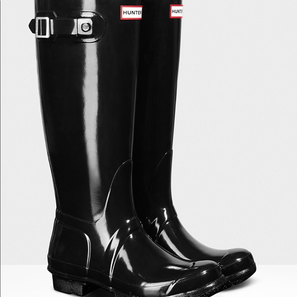 Authentic Hunter Original Tall Gloss rain boots size: 8